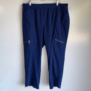 Zenergy CHICO'S Neema Crop Pants Size 3 =US Size 16 Blue Pull-On